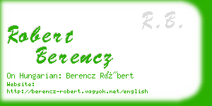 robert berencz business card